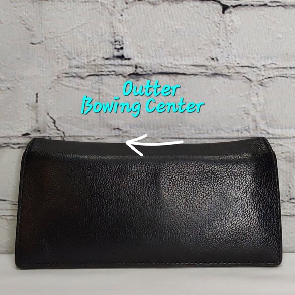 'COACH' PEBBLE LEATHER FULL-ZIP POCKET CARD SLOT LONG UNISEX WALLET BLACK/CHROME - Picture 5 of 16